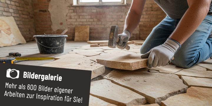 Fliesenverlegung von Solnhofener Platten